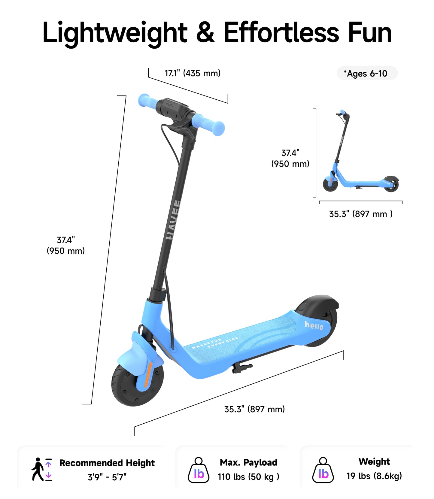 NAVEE K100 Smart Kids Electric Scooter