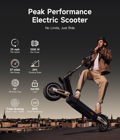 NAVEE ST3 Electric Scooter | 1000w -25mph